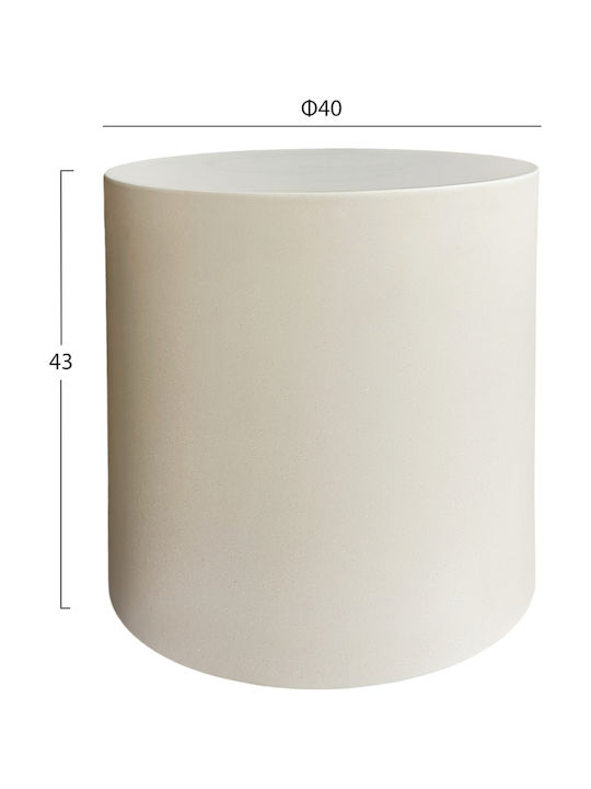 Auxiliary Table for Small Outdoor Spaces Made of Foldable Concrete Kyoko Beige 40x40x43cm