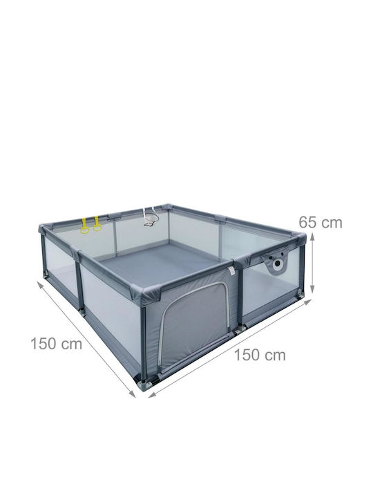 Relaxdays Playpen with Mattress Gray 150x150cm