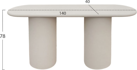 Kenji Console Table Light Beige L140xW40xH78cm