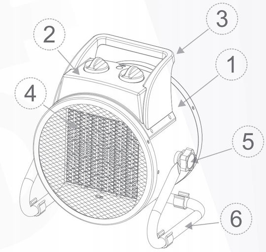 Warmtec Βιομηχανικό Ηλεκτρικό Αερόθερμο 5kW