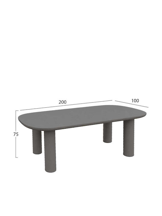 Dining Room Table Concrete Gray 200x100x75cm