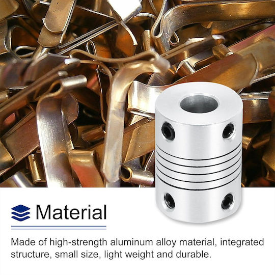 Set 4 Cuplaje Axiale Flexibile Quarkzman 8 Mm La 8 Mm Aluminiu L25xd19mm Tip Arc Elicoidal Amortizare Vibrații Motor Pas Cu Pas Nema Imprimantă 3d Cnc Encoder Conector Ax Argintiu
