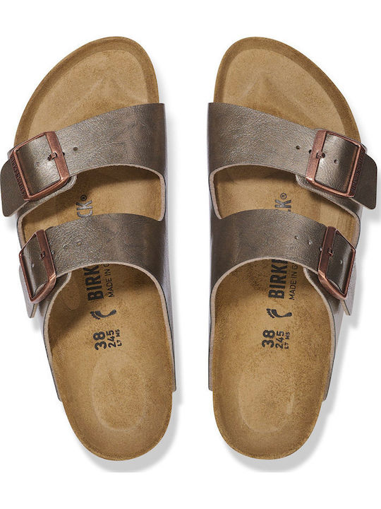Arizona Women's Flat Sandals in Brown Color Narrow Fit
