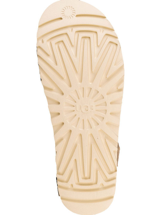 Goldenstar Δερμάτινα Γυναικεία Σανδάλια Flatforms Sand