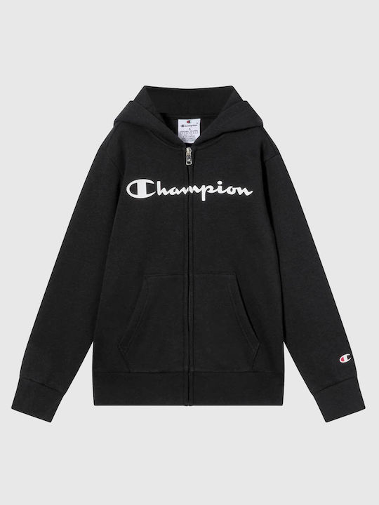 Kids Cardigan Sweatshirt Cotton with Hooded Black