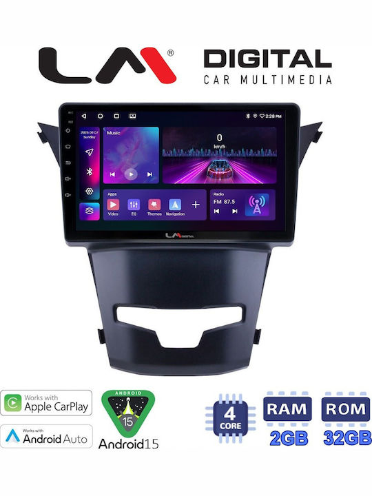 LM Digital Auto-Audiosystem für Daewoo Korando SsangYong Korando 2014 (Bluetooth/USB/WiFi/GPS/Apple CarPlay/Android Auto) mit 9 Zoll Touchscreen