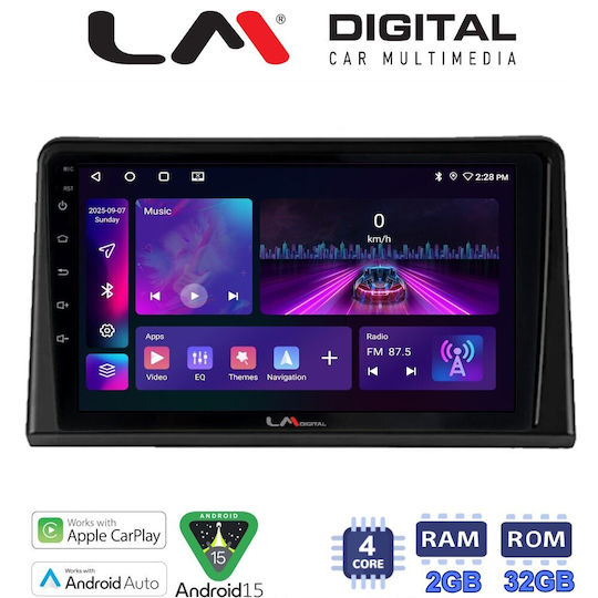 LM Digital Car Audio System for Renault Express 2023 Bluetooth USB Wi-Fi GPS Apple CarPlay Android Auto