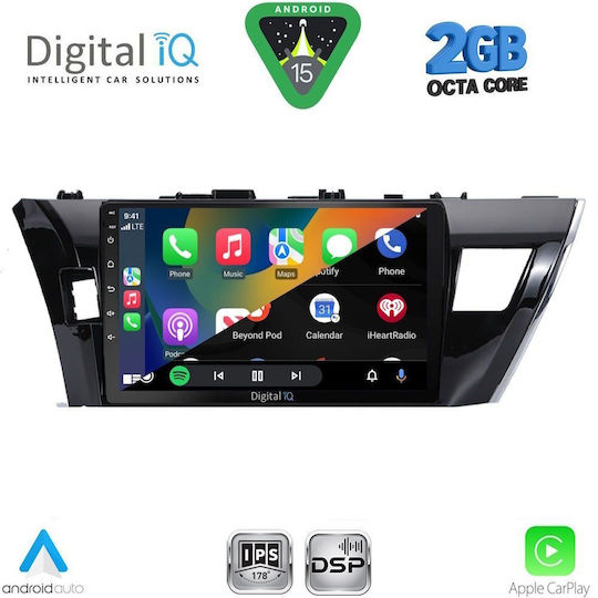 Digital IQ Ηχοσύστημα Αυτοκινήτου για Toyota Corolla 2013-2016 (Bluetooth/USB/WiFi/GPS/Apple-Carplay/Android-Auto) με Οθόνη Αφής 10"