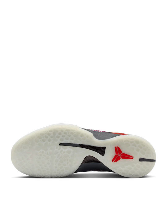Kobe 6 Protro 3D Ниски Баскетболни Обувки Тъмносив / Хлореносин / Смелочервен