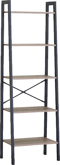 Βιβλιοθήκη Tarnox Δρυς/μαύρο 56x37.8x172.2εκ.