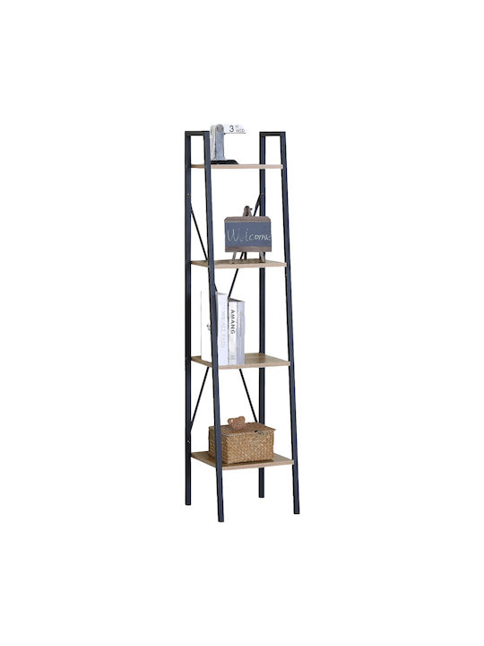 Βιβλιοθήκη Kavren Δρυς/μαύρο 34x32.5x148εκ.