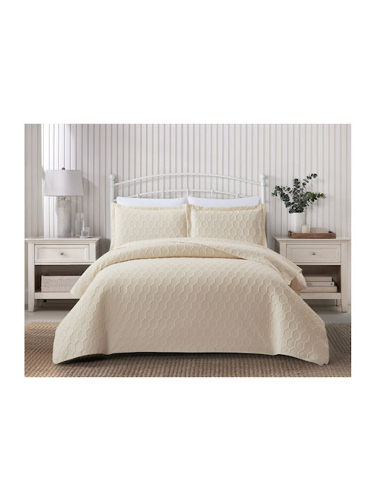 Liolios Home Glenda Tagesdecken Set Einzel Beige 170x240cm 2 Stück