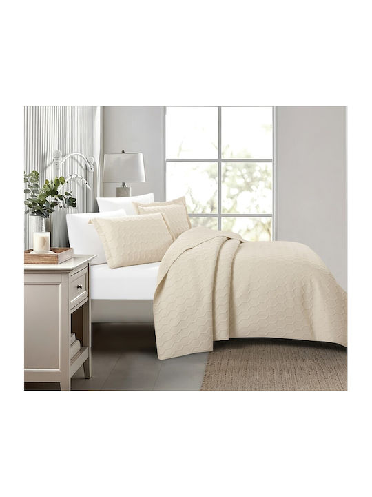 Liolios Home Glenda Tagesdecken Set Einzel Beige 170x240cm 2 Stück