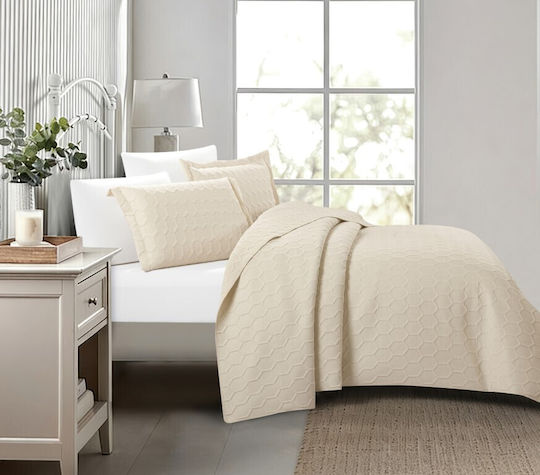 Liolios Home Glenda Σετ Κουβερλί Μονό Μπεζ 170x240cm 2τμχ