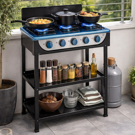 Bakaji Tragbarer Gasgrill mit 5 Grills 14.5kW