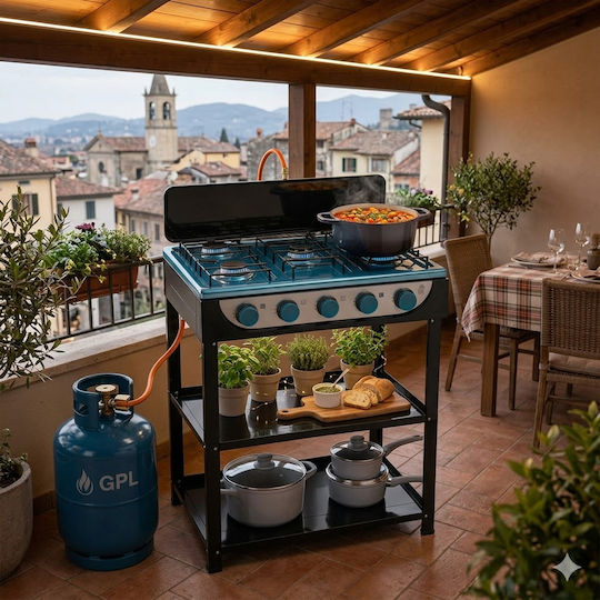 Bakaji Tragbarer Gasgrill mit 5 Grills 14.5kW