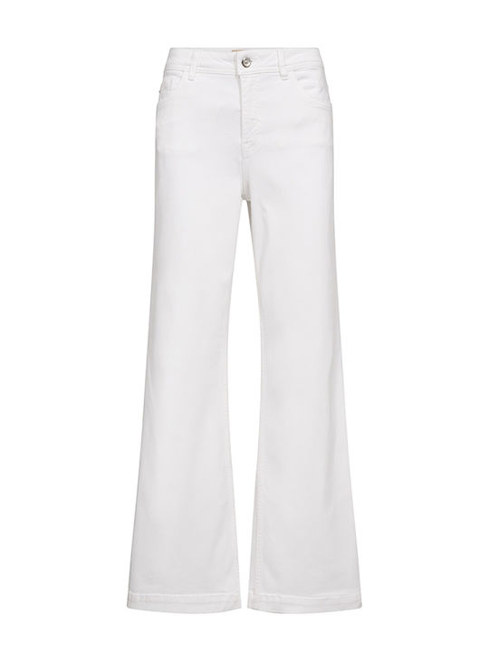 Dara High Rise Women's Jean Pants In Wide Leg Style White