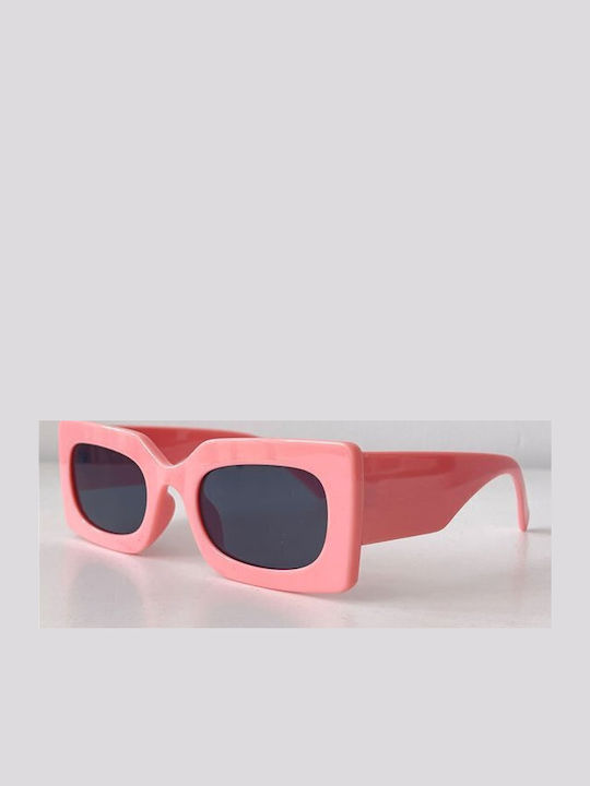 Looks Style Eyewear Unisex Γυαλιά Ηλίου με Ροζ Σκελετό και Ροζ Φακό 74aez-08805