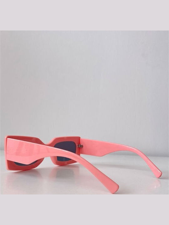 Looks Style Eyewear Unisex Γυαλιά Ηλίου με Ροζ Σκελετό και Ροζ Φακό 74aez-08805