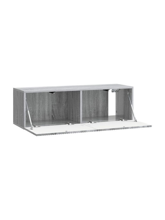 Wand Wohnzimmer Vitrine aus Spanplatte Grau Sonoma 98x31x30cm