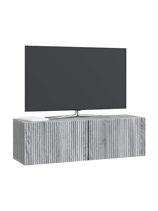 Wand Wohnzimmer Vitrine aus Spanplatte Grau Sonoma 98x31x30cm