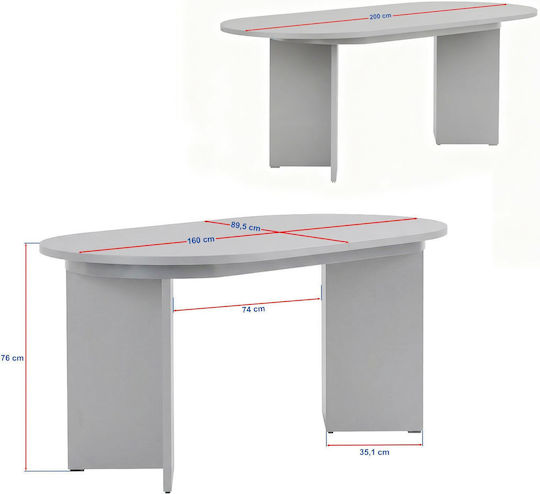 Sorell Masă Ovală Extensibilă Pentru Sala De Mese Din Lemn Bej 160(+40)x75x90cm