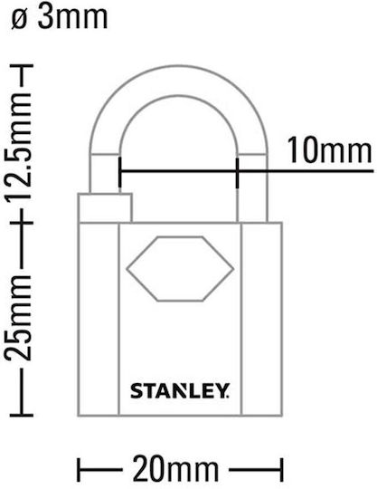 Stanley Катинар Заключване На Скоба С Ключ Сертификация На TSA 20мм Черен 2 Бройки