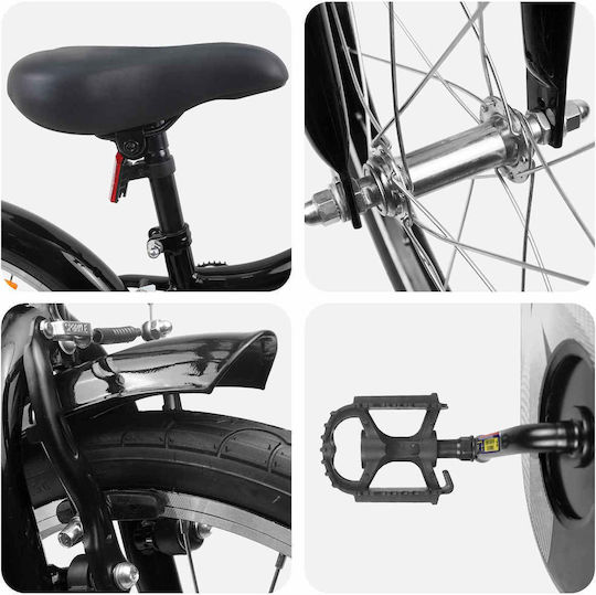 vidaXL 18" Детски Велосипед BMX Черен