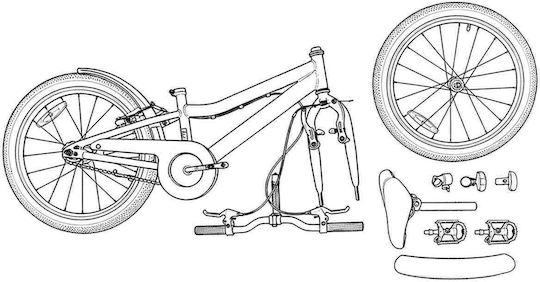 vidaXL 18" Детски Велосипед BMX Черен