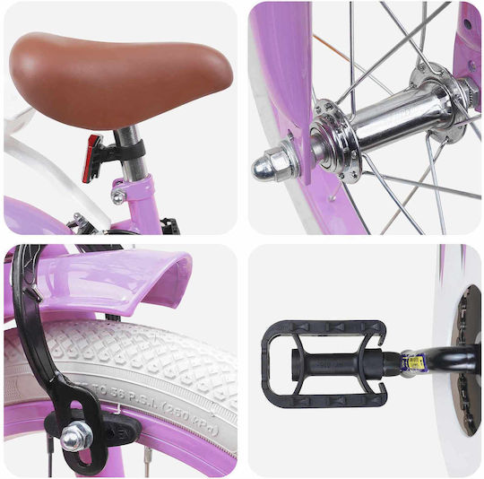 vidaXL 16" Παιδικό Ποδήλατo BMX Μωβ