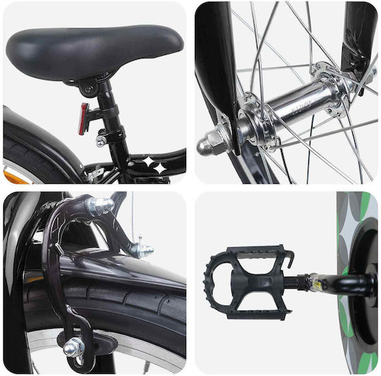 vidaXL 18" Παιδικό Ποδήλατo BMX Μαύρο