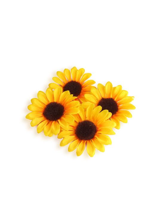 Decoration Sunflower Set 4 Pcs Artificial Flowers Yellow Orange Red