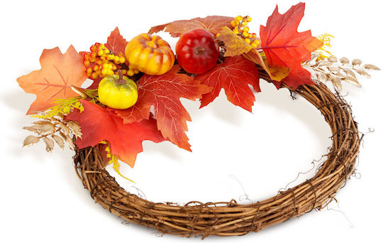 Coroană De Toamnă 35 Cm Frunze Decorative Fructe