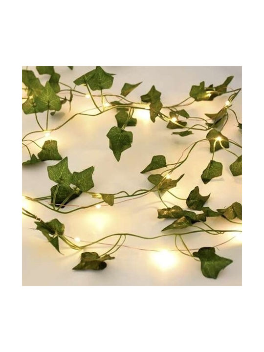 Ghirlandă Decorativă Cu Iedera Iluminată Pentru Perete Balcon Terasă Verde