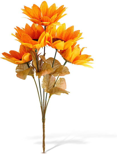 Decorare Floarea Soarelui 35 Cm Flori Artificiale De Toamnă 5 Capete Culori Galbene Portocalii Roșii