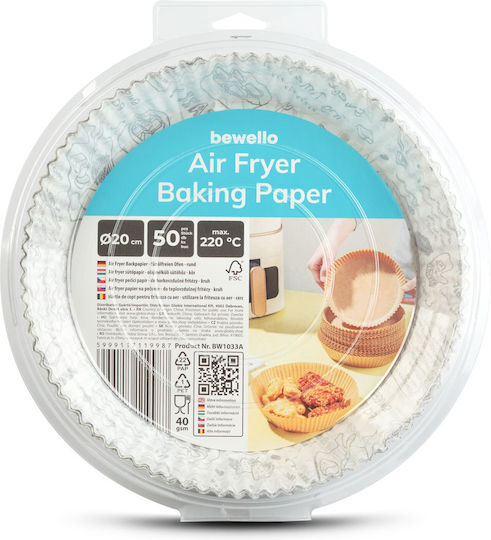 Hârtii de Copt Antiaderente pentru Air Fryer 20x20cm 50 Bucăți