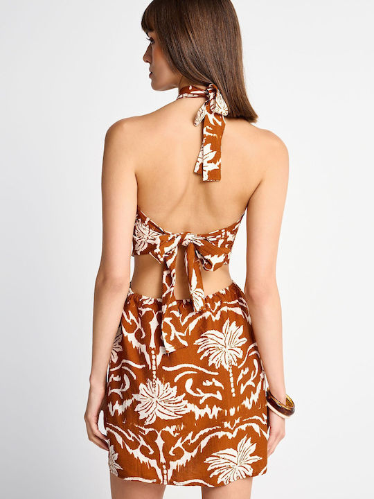 Summer Mini Dress Orange FBL013-107-13 SPICY PUMPKIN