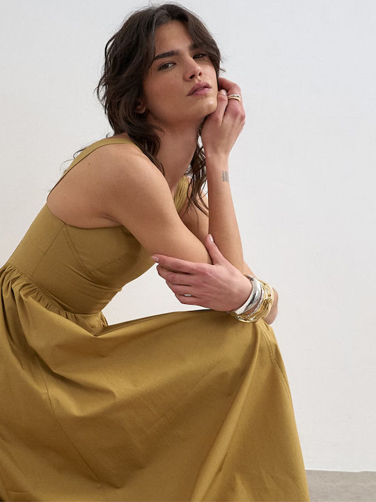 Summer Midi Dress Khaki
