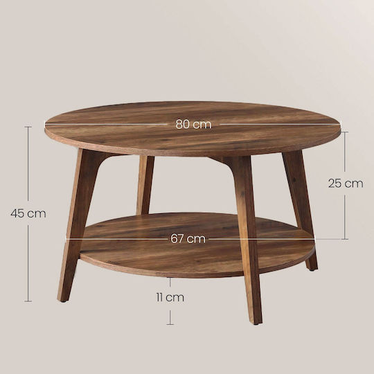 Кръгла Централна Холна Маса Дървена ПДЧ 80x80x45см