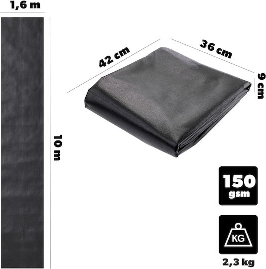 Kadax 47335 Ύφασμα Εδαφοκάλυψης 150gr/m² 1.6x10m Μαύρο