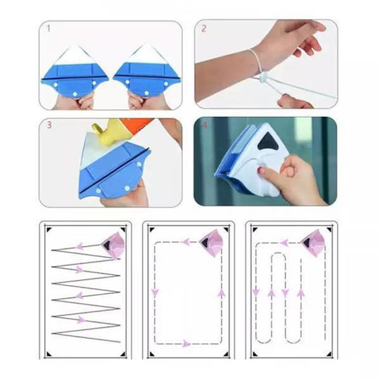 Double-sided Window Cleaner Both Sides Simultaneously White Red