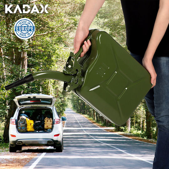 Kadax Stahl Kraftstoffkanister 10l + 31 Cm Trichter Grüne