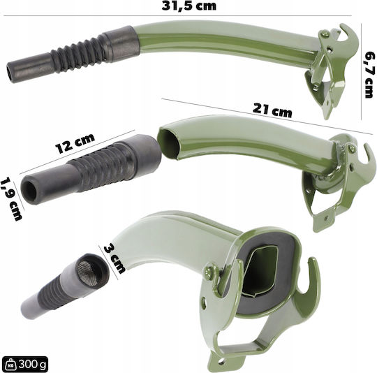Kadax Stahl Kraftstoffkanister 5l + 31 Cm Trichter Grüne