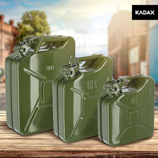 Kadax Stahl Kraftstoffkanister 5l + 31 Cm Trichter Grüne