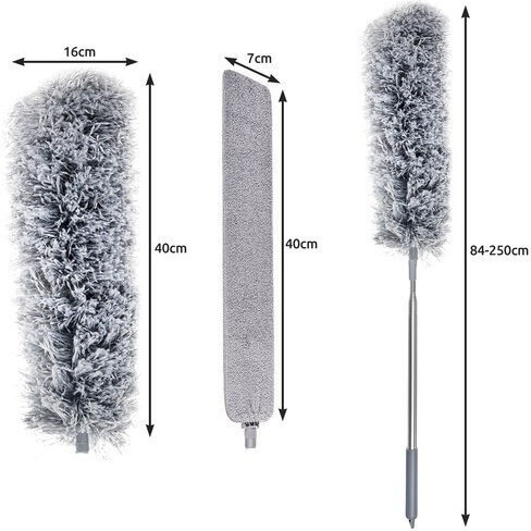 Pană Duster Telescopică Cu Microfibre 2 Capete Gri