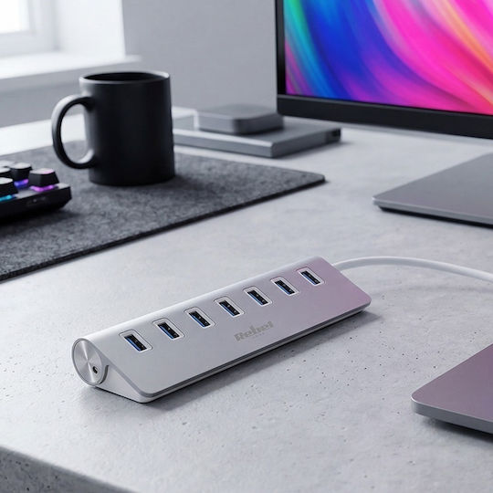 Rebel USB-Hub 7 Anschlüsse USB 3.0 mit USB-A Anschluss