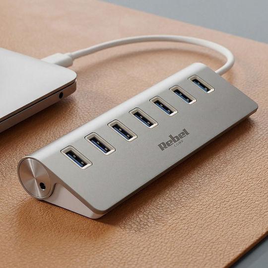 Rebel USB-Hub 7 Anschlüsse USB 3.0 mit USB-A Anschluss