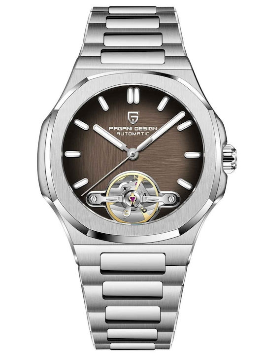 Pagani Design Ceas Barbatesc 42mm Automat cu Brățară Metalică Argintie