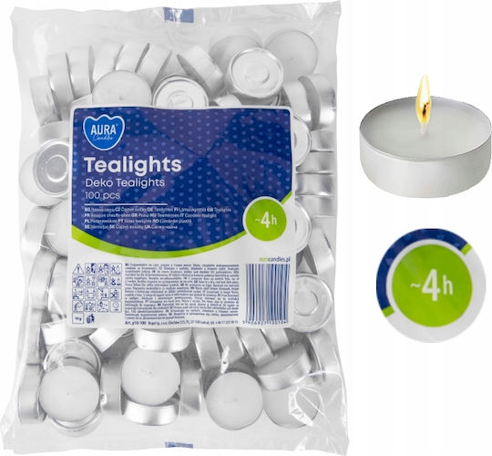 Aura Tealight Warmers Deko 4h 100 Pcs P10-100