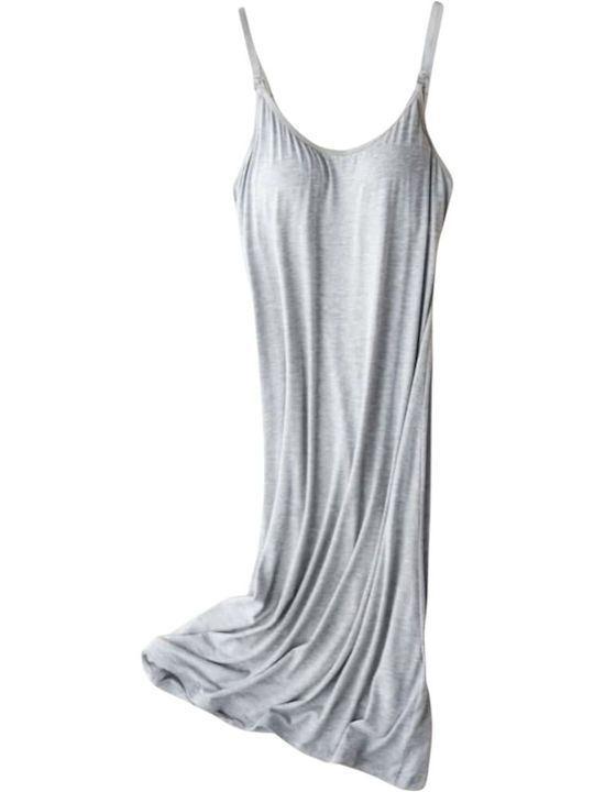 Queen Mother Maternity & Breastfeeding Nightgown Light Gray